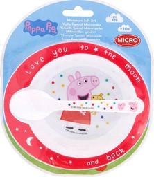  Peppa Pig Peppa Pig - Zestaw naczyń do mikrofali (miska + łyżeczka)