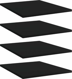  vidaXL Półki na książki, 4 szt., czarne, 40x50x1,5 cm, płyta wiórowa
