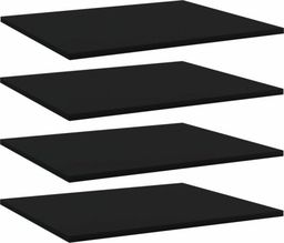  vidaXL Półki na książki, 4 szt., czarne, 60x50x1,5 cm, płyta wiórowa