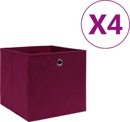  vidaXL Pudełka z włókniny, 4 szt., 28x28x28 cm, ciemnoczerwone