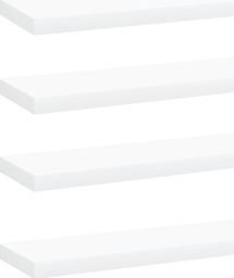  vidaXL Półki na książki, 4 szt., białe, 40x10x1,5 cm, płyta wiórowa