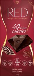 CHOCOLETTE CONFECTIONARY Czekolada gorzka 60% kakao Bez Cukru 100 g - RED Chocolette