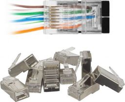 NEKU NEKU Wtyk modularny RJ45 kat.6 FTP drut przelotowy 10szt.