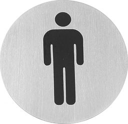 Hendi Tabliczka informacyjna samoprzylepna na drzwi WC MEN stal nierdzewna śr. 75mm - Hendi 663608 Tabliczka informacyjna samoprzylepna na drzwi WC MEN stal nierdzewna śr. 75mm - Hendi 663608
