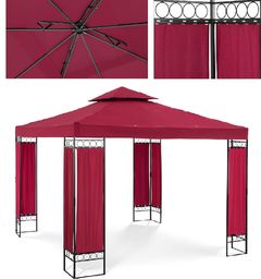  Uniprodo Pawilon ogrodowy altana namiot składany 3 x 3 x 2.6 m czerwone wino Pawilon ogrodowy altana namiot składany 3 x 3 x 2,6 m czerwone wino