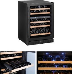 Witryna chłodnicza ARKTIC Lodówka na wino do chłodzenia wina 2 strefy 5 półek 44 butelki LED 155L Lodówka na wino do chłodzenia wina 2 strefy 5 półek 44 butelki LED 155L
