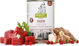  Isegrim Isegrim Adult Forest Deer - mokra karma dla dorosłych psów, jeleń ze słonecznikiem bulwiastym, borówką czerwoną i dzikimi ziołami, 400g