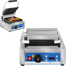 Grill elektryczny Royal Catering Kontakt grill elektryczny kontaktowy z wyświetlaczem LED żeliwne płyty 1800W Kontakt grill elektryczny kontaktowy z wyświetlaczem LED żeliwne płyty 1800W