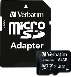 Karta Verbatim Premium MicroSDHC 64 GB Class 10 UHS-I/U1  (44084)