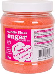  GSG24 Kolorowy cukier do waty cukrowej różowy o smaku arbuzowym 1kg Kolorowy cukier do waty cukrowej różowy o smaku arbuzowym 1kg