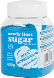  GSG24 Kolorowy cukier do waty cukrowej niebieski o smaku gumy balonowej 400g Kolorowy cukier do waty cukrowej niebieski o smaku gumy balonowej 400g