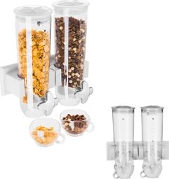 Royal Catering Dozownik dyspenser do produktów sypkich płatków muesli bakalii zawieszany na ścianę 2 x 1.5L Dozownik dyspenser do produktów sypkich płatków muesli bakalii zawieszany na ścianę 2 x 1.5L