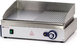 Grill elektryczny Hendi Płyta grzewcza grillowa Blue Line gładka-ryflowana do pracy ciągłej 2400W - Hendi 203156 Płyta grzewcza grillowa Blue Line gładka-ryflowana do pracy ciągłej 2400W - Hendi 203156