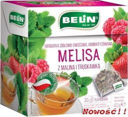  Big Active BELiN Herbata ziołowa melisa z maliną i truskawką piramidki - 4szt