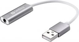Adapter USB Sandberg USB - Jack 3.5mm Srebrny  (134-13)