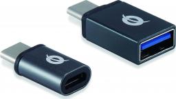 Adapter USB Conceptronic DONN04G USB-C - USB Szary  (DONN04G)