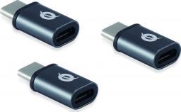 Adapter USB Conceptronic DONN05G USB-C - microUSB Szary  (DONN05G)
