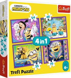  Trefl Puzzle 4w1 W świecie Minionków 