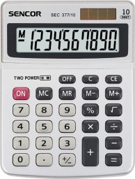 Kalkulator Sencor Sencor Kalkulator SEC 377/10, szara, biurkowy, 10 miejsc, podwójne zasilanie, metalowa obudowa