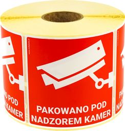  MD Labels Naklejki Etykiety Ostrzegawcze Pakowano pod nadzorem kamer 1000szt