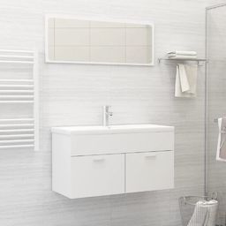  vidaXL 2-częściowy zestaw mebli łazienkowych, biały, płyta wiórowa