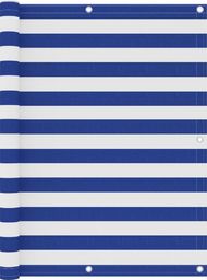  vidaXL Parawan balkonowy, biało-niebieski, 120x500 cm, tkanina Oxford