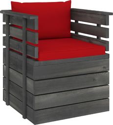  vidaXL Ogrodowy fotel z palet z poduszkami, drewno sosnowe