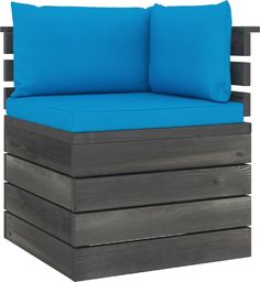  vidaXL Ogrodowa sofa narożna z palet, z poduszkami, drewno sosnowe
