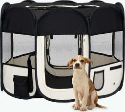  vidaXL Składany kojec dla psa, z torbą, czarny, 90x90x58 cm