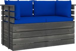  vidaXL Ogrodowa sofa 2-osobowa z palet, z poduszkami, drewno sosnowe