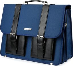  Beltimore Beltimore luksusowa męska aktówka teczka torba duża na laptopa niebieska I36