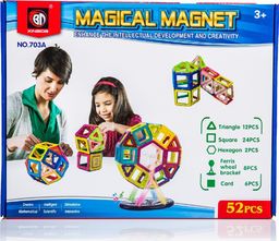  KIK Kolorowe klocki magnetyczne Magical Magnet 52szt.