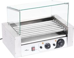 vidaXL Grill 7-rolkowy do hot dogów ze szklaną pokrywą, 1400 W
