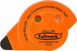  Fullmark  Klej w taśmie permanentny, fluorescencyjny pomarańczowy, 6mm x 18m, Fullmark