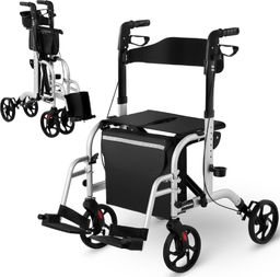  Uniprodo Balkonik chodzik rehabilitacyjny 2w1 z funkcją wózka składany z torbą do 136kg Balkonik chodzik rehabilitacyjny 2w1 z funkcją wózka składany z torbą do 136kg