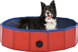  vidaXL Składany basen dla psa, czerwony, 80 x 20 cm, PVC