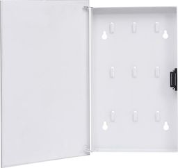  vidaXL Skrzynka na klucze z tablicą magnetyczną, biała, 30x20x5,5 cm