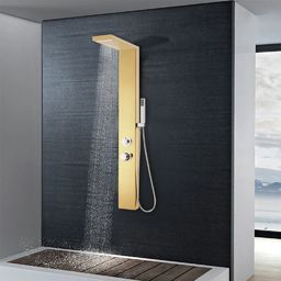 Zestaw prysznicowy vidaXL 201 z deszczownicą z baterią złoty (147717)