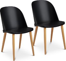  Fromm & Starck Krzesło skandynawskie plastikowe nowoczesne do 150 kg 2 szt. czarne Krzesło skandynawskie plastikowe nowoczesne do 150 kg 2 szt. czarne