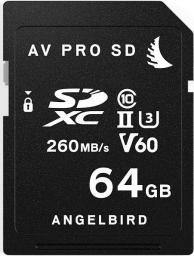 Karta Angelbird AV PRO SD MK2 V60 SDXC 64 GB Class 10 UHS-II/U3 V60 (AVP064SDMK2V60)
