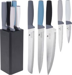  Excellent Houseware Nóż noże kuchenne w CZARNYM STOJAKU zestaw komplet noży 5 sztuk