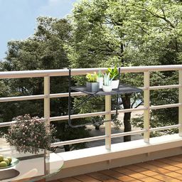  vidaXL VidaXL Stolik balkonowy, czarny, 60x40 cm, stalowy