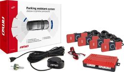  AMiO Zestaw czujników parkowania cofania buzzer 4 sensory czarne wewnętrzne 16,5mm