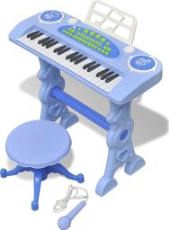  vidaXL Zabawkowy keyboard ze stolikiem i mikrofonem, niebieski