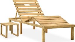  vidaXL Leżak ogrodowy ze stolikiem, impregnowane drewno sosnowe (315397)