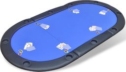  vidaXL Składany blat do pokera dla 10 graczy, niebieski