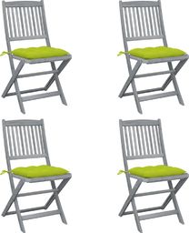  vidaXL Składane krzesła ogrodowe, 4 szt., poduszki, drewno akacjowe