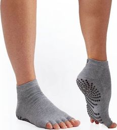 Gaiam GAIAM SKARPETKI ANTYPOŚLIZGOWE DO JOGI SZARE BEZ PALCÓW DWUPAK 63708