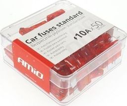  AMiO Bezpieczniki samochodowe standardowe pudełko 50szt 10A