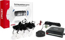  AMiO Zestaw czujników parkowania cofania Buzzer 8 sensorów białych